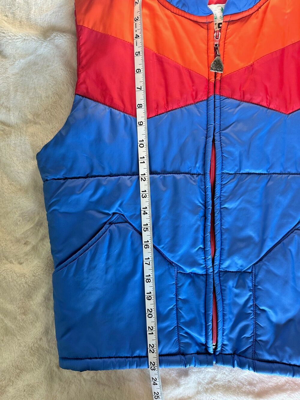 Vintage 70s Unisex Pacific Trail colorblock puffer vest small retro ski hike - Picture 6 of 8